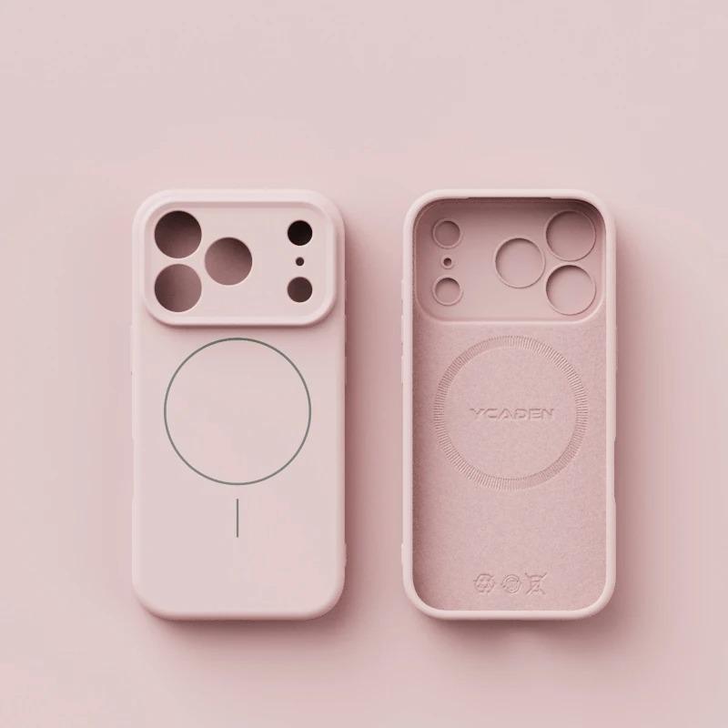 Custodia Magnetica Lussuosa per Telefono per iPhone 17 16 15 14 13 12 Pro Max 16 Plus 17Pro Air Per Magsafe Copertura Antiurto in Silicone Liquido