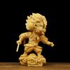 Boxwood Hand-carved Sun Wukong Statue Cartoon Creative Wood Carving Handicraft Collection Gifts