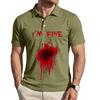 Men's Casual Short Sleeve Polo Shirt Loose Fit Halloween Themed Graphic Print Comfortable Lightweight Top
