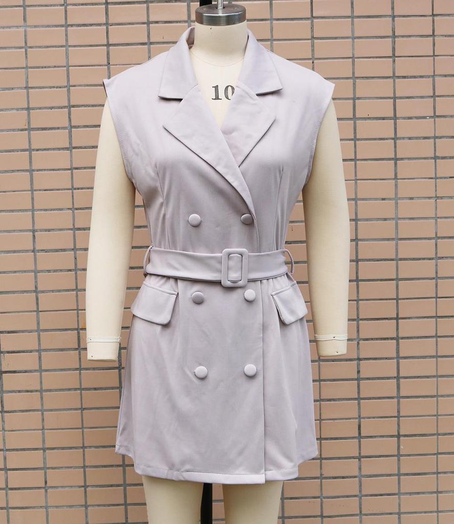 2023 Summer Women's Suit Collar Office Dress - European and US Style