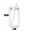 1/1/1PC 16OZ Double Wall Snowglobe Tumbler with Pre-Drilled Hole  Reusable Drinks Cups With Straw Break-Resistant Mason Jar Cups