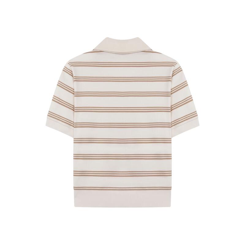 Teenie Weenie Bear Letter Stripe Polo T-Shirt for Women