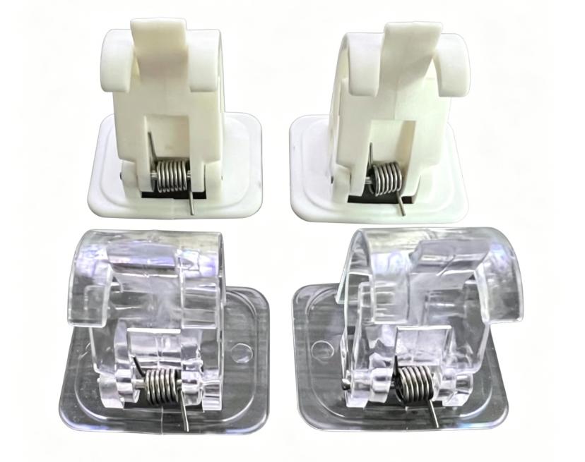 Non-Perforated Curtain Rod Supports 4 Pack, Strong Adhesive Brackets for Easy Installation