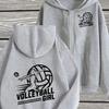 Girls Zip Up Hooded Jacket Volleyball Girl Player Graphic Long Sleeve Casual Sports Hoodie For Teen Girls Training Daily Outfit