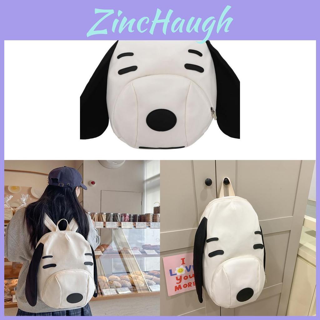 Snoopy Cartoon Backpack For Kids With Nylon And Laptop Storage