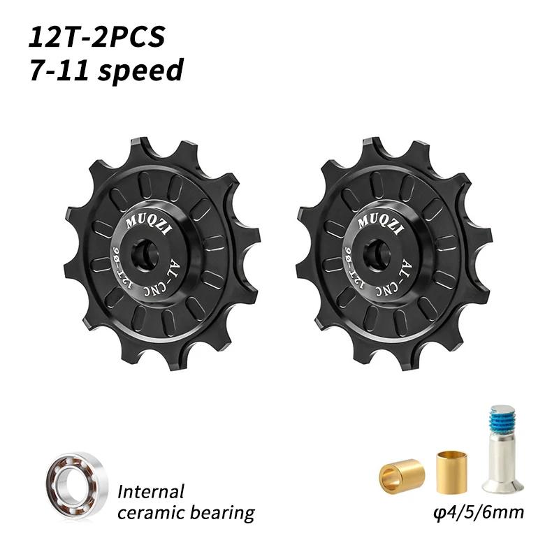 MUQZI Derailleur Ceramic Pulley Wheel 11T 12T 13T 14T 7-11 Speed Bike Rear Derailleur Jockey Wheel for Shimano Sram