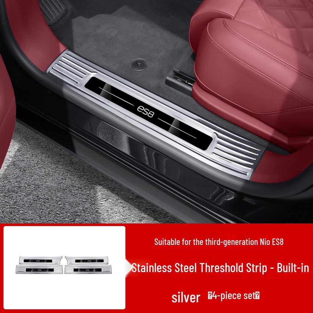 Nio ES8 Stainless Steel Door Sill Scuff Plates: Upgrade Interior Decoration for 26 Models.