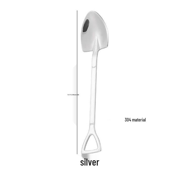 304 Stainless Steel Shovel and Rake Dessert Spoon Set for Kids
