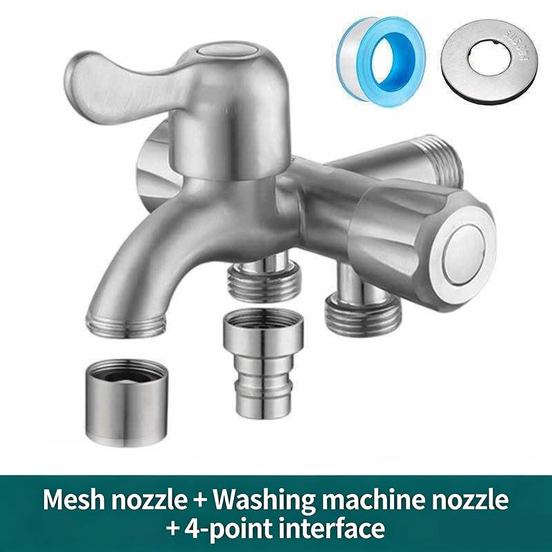 Stainless Steel 3 Way Faucet Three Tap Bathroom Kitchen Water Washer Tap Faucet