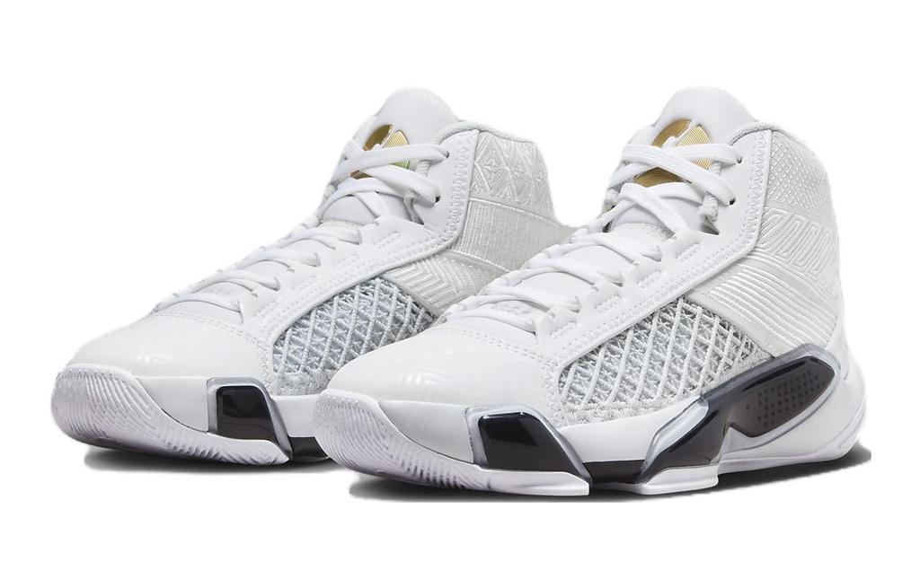 Jordan Air Jordan 38 Abrasion Resistant High Top Children's Basketball Shoes White Black FN8277-100