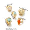 5 pieces of fashionable and personalized irregular wide ring with edge wrapped moonstone round buckle stacked open ring