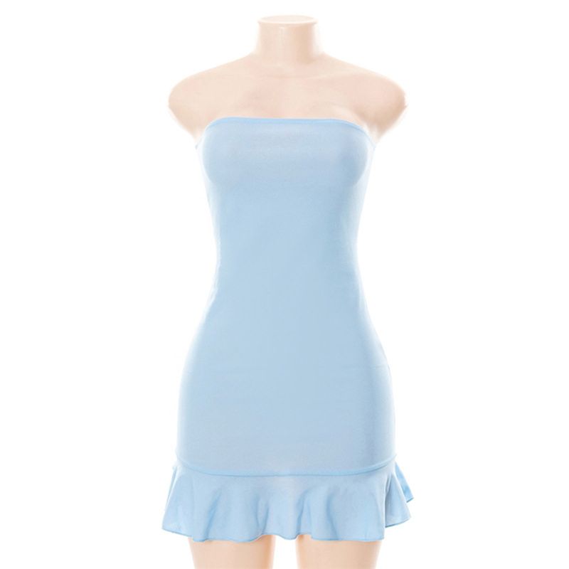 

Fashion Slim-Fit Sheath Jumpsuit Skirt Blue L