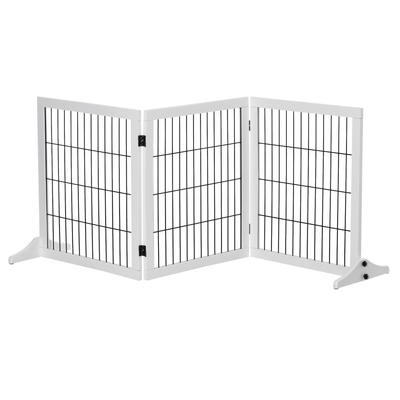 Dog Barrier Gate Freestanding Protective Gate with Feet 185 X 71 Cm Wood Dog Gate Stair Safety Gate Stair Gate Dog Barrier Gate for Stairs, Doors