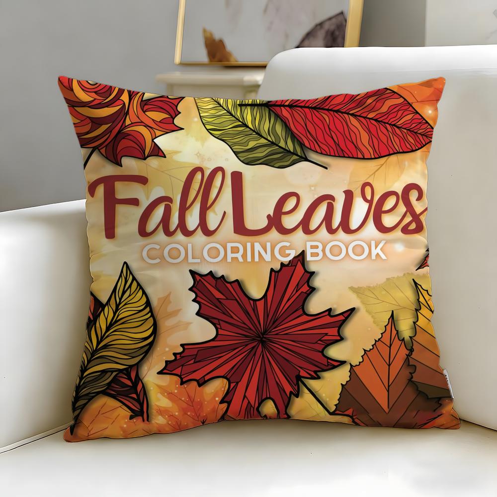 Pattern Maple Leaf Vintage Print Cushion Cover Soft  EasyWash Pillow Case  Versatile for Couch Bed Travel and Office
