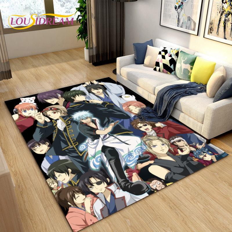 Anime Gintoki Kagura Gintama Area Rug,Carpet Rug for Living Room Bedroom Sofa Doormat Decoration, Kids Play Non-slip Floor Mat