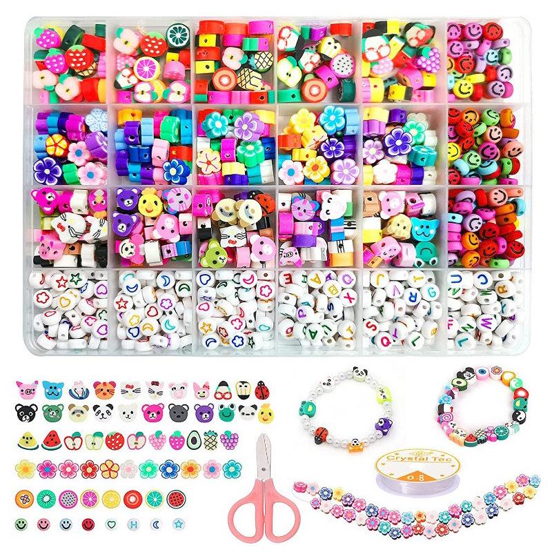 Colorful Polymer Clay Beads DIY Set: Straight Hole Fruit Beads for Bohemian Jewelry Accessories