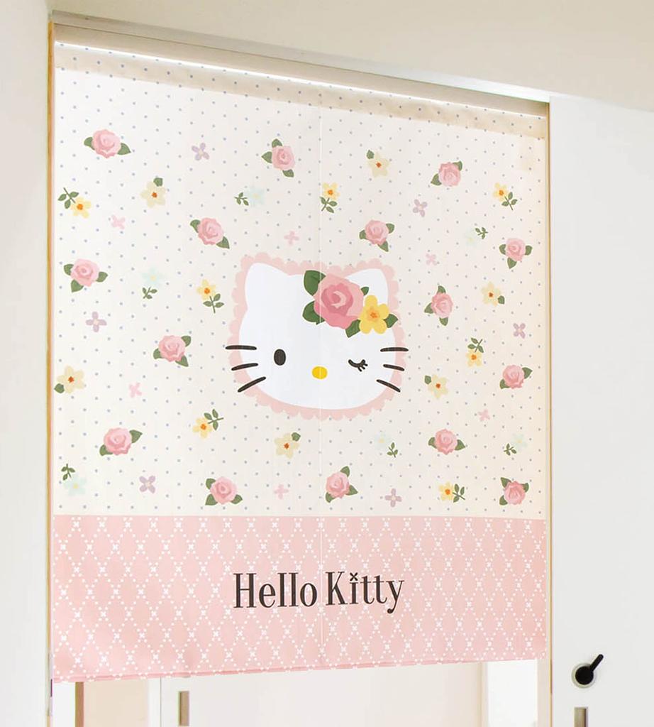 Noren Kobo Noren Hello Kitty Width 85cm x Length Hello Kitty 92159 Curtain, Tapestry, 90cm, Rose,