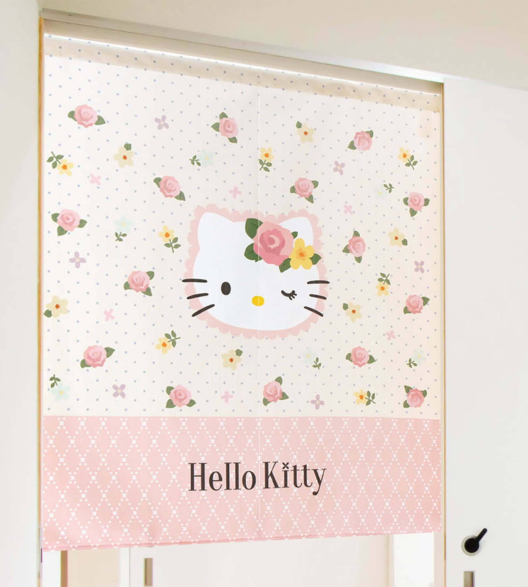 

Noren Kobo Noren Hello Kitty Width 85cm x Length Hello Kitty 92159 Curtain, Tapestry, 90cm, Rose,