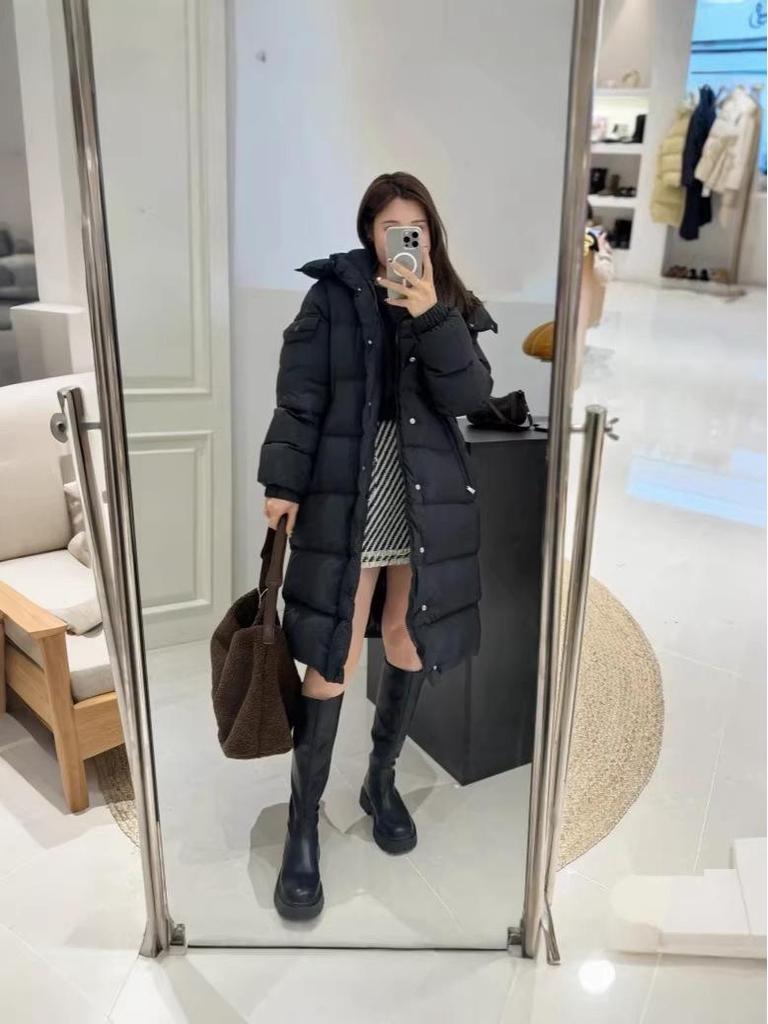 Mengjia Hannoveraner Unisex Matt Lange Daunenjacke mit Kapuze