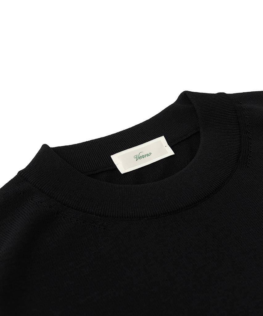 VERNO 26Ss Ll Long Sleeve Round-Neck Knit Black