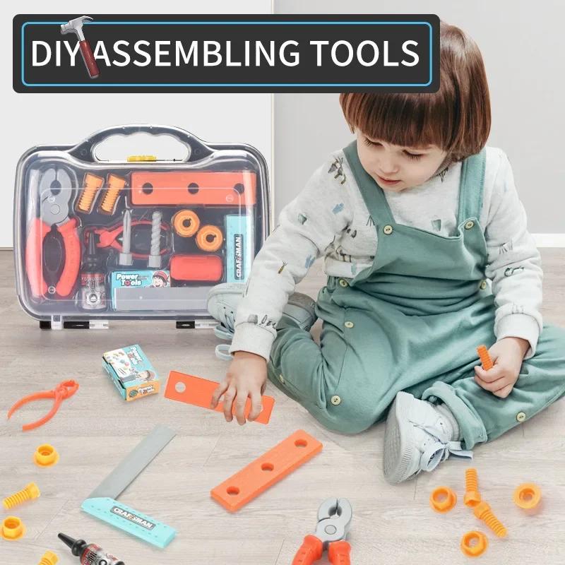 Children Toy Tools Kit Kids 13Pieces Toolbox Set Diy Pretend Play Toy Repair Tool Construction Educational Toys for Boys Girls