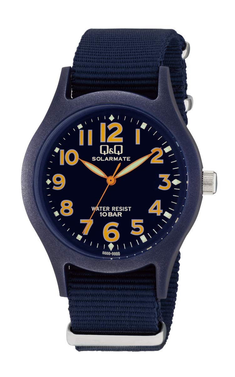 

Watch Analog Solar Waterproof Nylon Strap Navy [Q&Q] H062-001 Men s