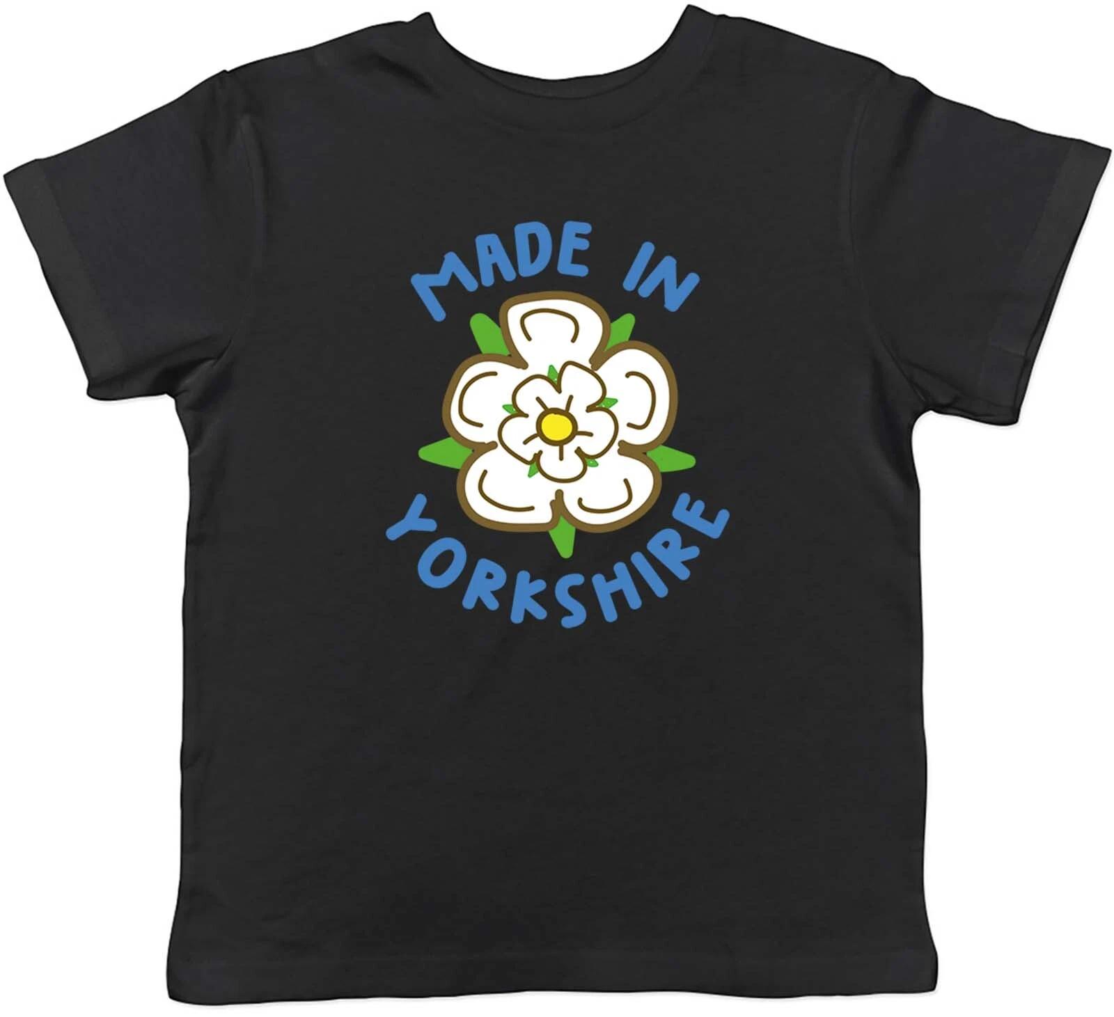 Made in Yorkshire Kids Boys Baby Children T-shirt White Rose of York Childrens Boys Girls Gift 110
