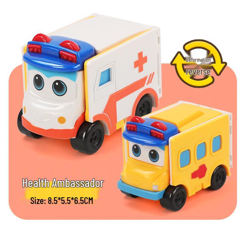Twisty Bus Toy: Double-Sided Reversible Transforming Robot Car Set for Kids
