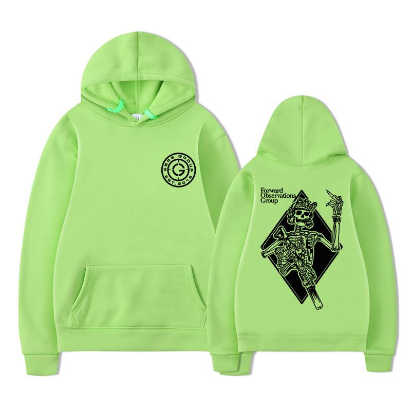 Gbrs Forward Observations Group Hoodie Punk Skeleton Hoodies Gothic Clothes Men Women Fashion Vintage Graphic Hooded Sweatshirt