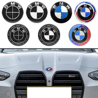 2Pc 74mm 82mm Car Front Trunk Emblem Logo 3D Rear Tail Auto Badge Accessories For E30 E36 E39 E46 E60 E90 X1 X3 X5 M G20 G30