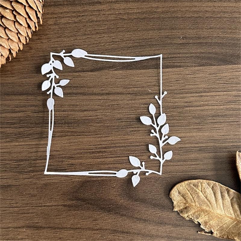 Metal Die Cuts Embossing Stencils Leaves Frame Cutting Dies Stencils for Scrapbooking Album Cards Photo Decorations