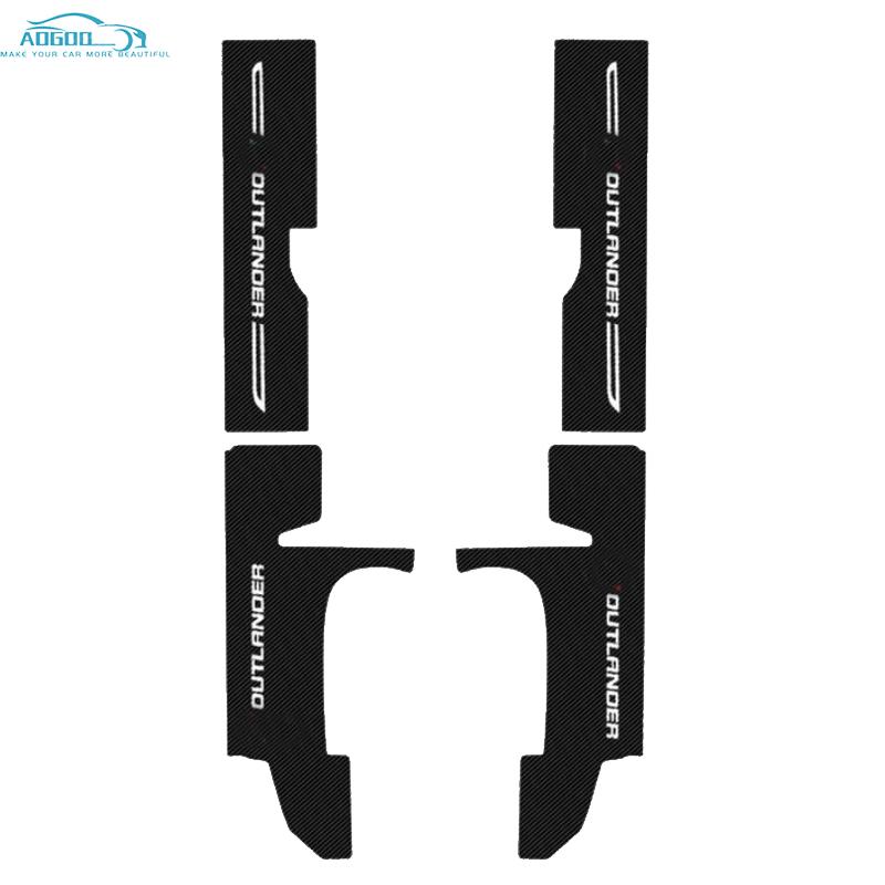 

Для Mitsubishi Outlander 2013 2016 2018 автомобильные пороги кожаные наклейки защитная пластина пороговая полоса из углеродного волокна Inside 4pcs