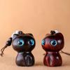 Handmade Craft Wood Car Keyring Wood Material DIY Keychain Components New Cat Shape Charm