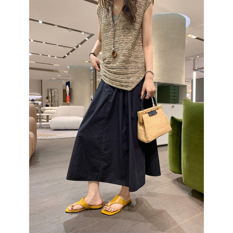 Sheepskin small gold buckle slippers women's summer wear square head cover toe holiday beach flat-bottomed herringbone cool slippers