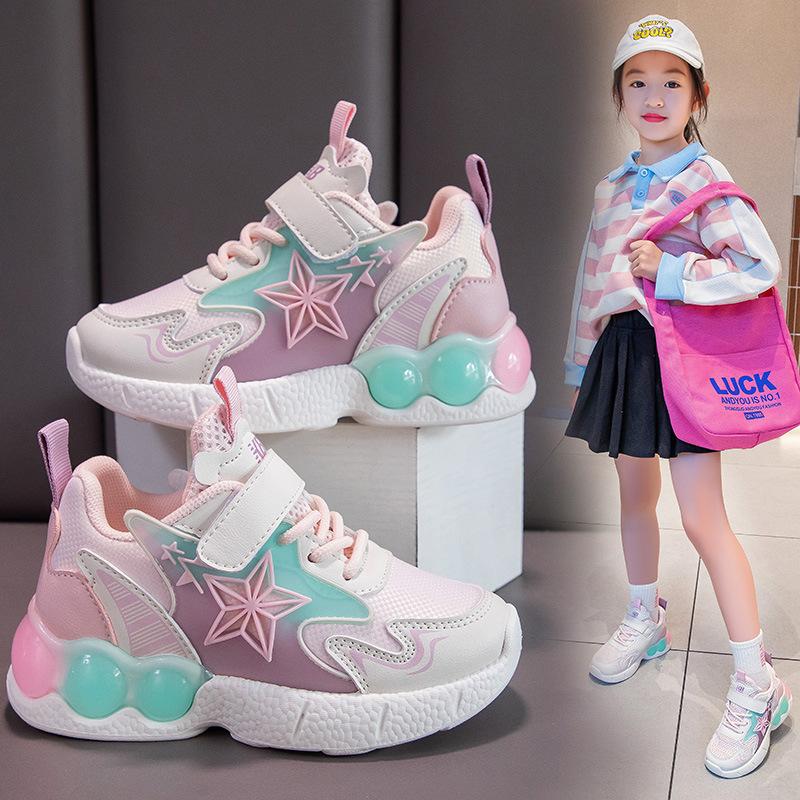 Jaro Nový Korejský Styl Cukrová Barva Dětské Tenisky Odolné proti Opotřebení Měkká Podrážka Protiskluzové Běžecké Boty