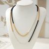 Temperament Color Matching Simple Long Necklace Can Be Stacked Winter Clothing Accessories Trinkets Sweater Chain