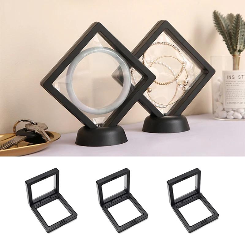 Jewelry Ring Earring Display Stand Box PE Film Pendant Holder Coin Badge Medal Storage Loose Diamond Gem Stone Presentation Case