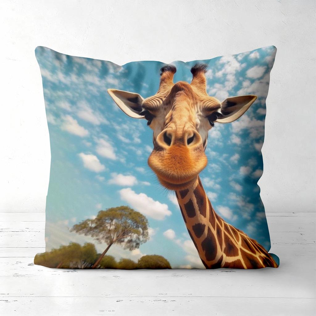 Giraffe Elephant Beach Pillows with Nature Scenes Polyester pillowcase, sofa decorative cushion cov Headboard Pillow