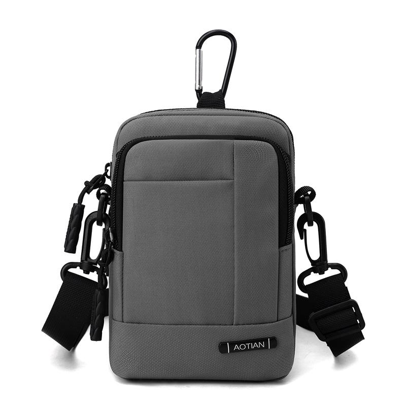 

Мужская сумка для мобильного телефона, маленькая мини-сумка, многофункциональная сумка через плечо серый