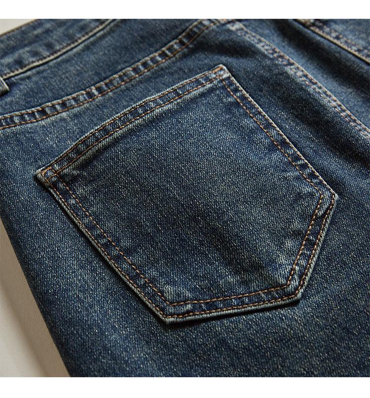 Women's Retro High-Waisted A-Line Denim Skirt - Mid-Length, Slit, Hip-Hugging for Petite Girls - Spring/Autumn Style