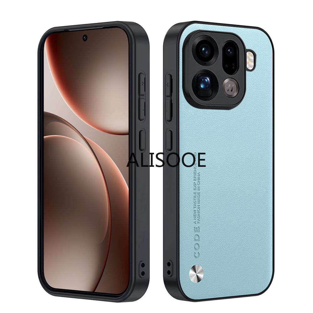 Lederhülle für OPPO Find X9 / X9 Pro Hülle Luxus Fasertextur PU-Leder Schutz Stoßfeste Abdeckung Capa