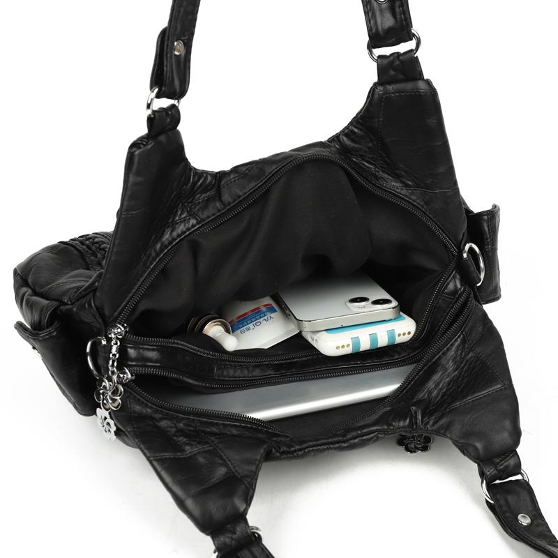 Middle-aged Mother Bag Women's Crossbody Bag Large Capacity Soft Leather Hand Shoulder Bag