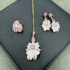 Shell Powder Embossed Jewelry Set with Baroque Pearls Exquisite Four-piece Set
