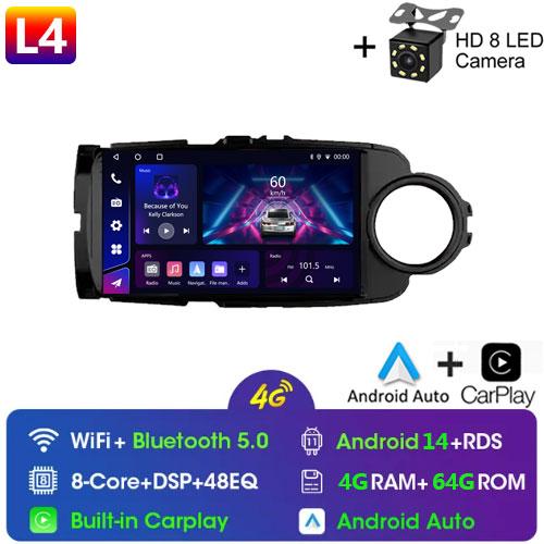 Android 13 Car Radio Multimedia Player For Toyota Yaris 2012 - 2017 RHD/LHD Android Auto Navigation GPS Autoradio Carplay WIFI