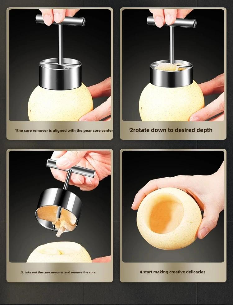 Fruit Core Digger Apple Pear Core Coring Cutter Stainless Steel Fruit Core Pitter Remover Separator for Kitchen Accessories