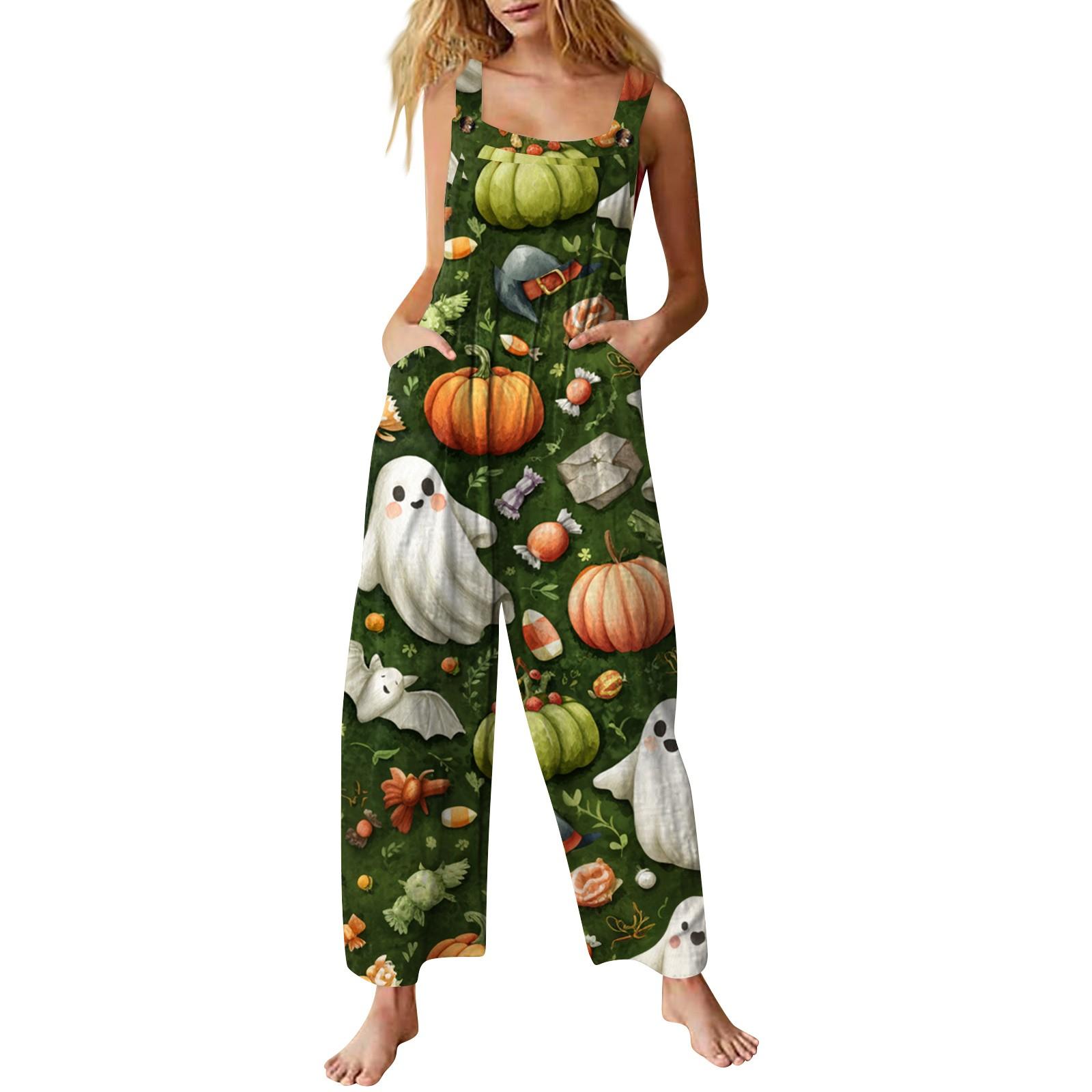 

Женский комбинезон с принтом, повседневный свободный комбинезон L