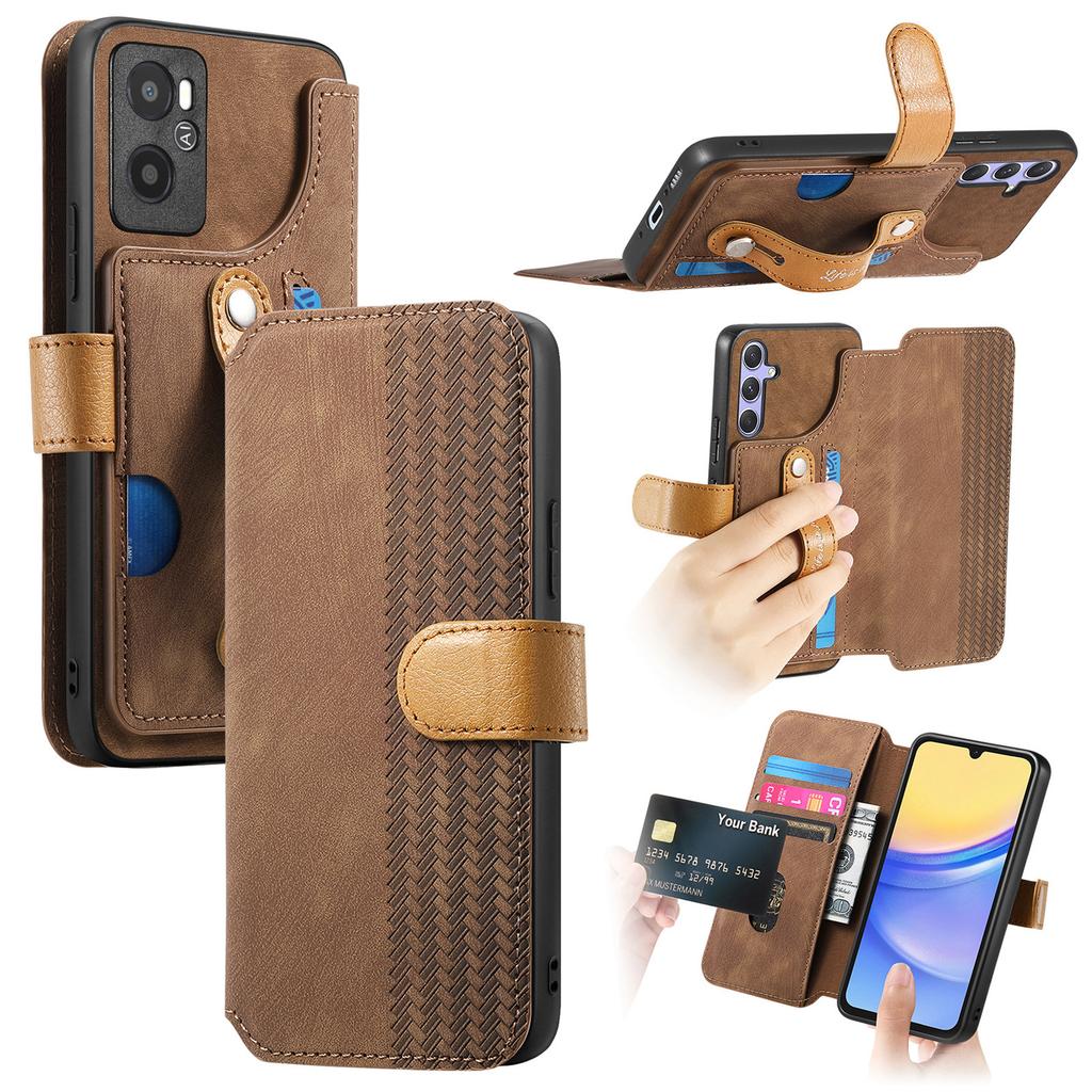 Ultimátní nárazuvzdorné pouzdro peněženka pro sérii Oppo. Realme 6/10/11/C15/C35/Oppo A53/A38/A57/A58/Reno10...| Držák karet + Stojánek + RFID ochrana