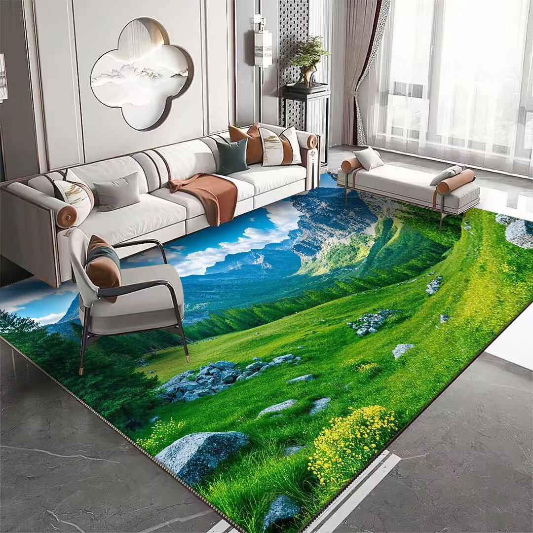 

3D Natural Landscape Pattern Carpet for Living Room Non-slip Room Decoration Aesthetic Modern Lounge Rug Entrance Door Mat Rugs 60x90cm