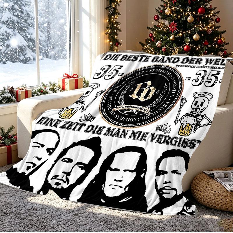 Bohse Onkelz Pattern Blanket for Home Decoration, Bed, Sofa, Car Travel, Camping, Suitable for All Seasons, Birthday Christmas Gift