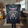 1Pc Mayan-styleanimals Print Flannel Blanket, High quality Comfortable for All Seasons, Home Decor, Warmth and Comfort, Perfect for Christmas Gifts